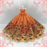 蒲公英自創#126橘色珍藏婚紗禮服（限量款